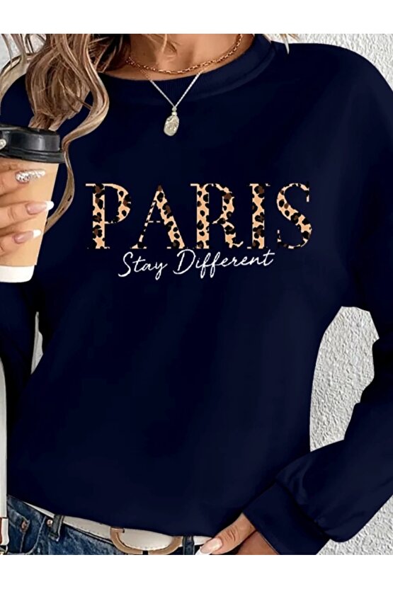 Kadın Uzun Kollu Bisiklet Yaka Desenli Viskon Iki Iplik Bluz