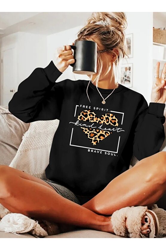 Kadın Uzun Kollu Bisiklet Yaka Desenli Viskon Iki Iplik Bluz