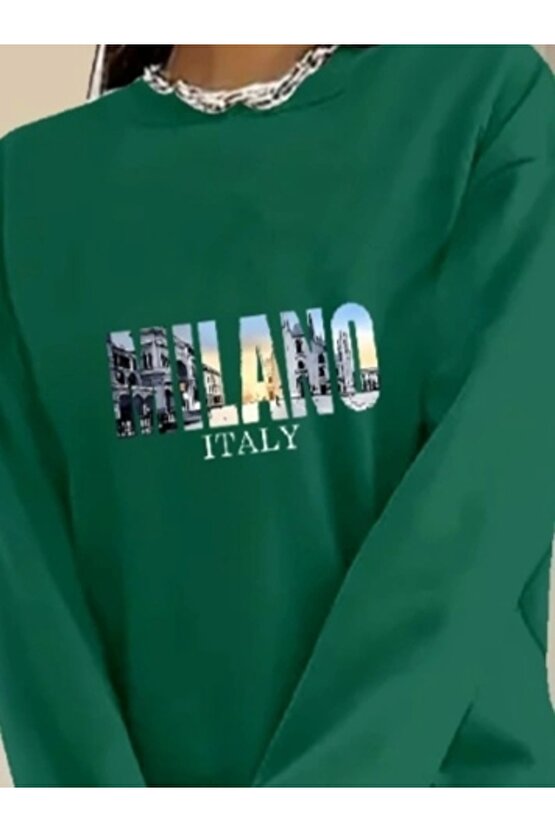 Kadın Uzun Kollu Bisiklet Yaka Desenli Viskon Iki Iplik Bluz