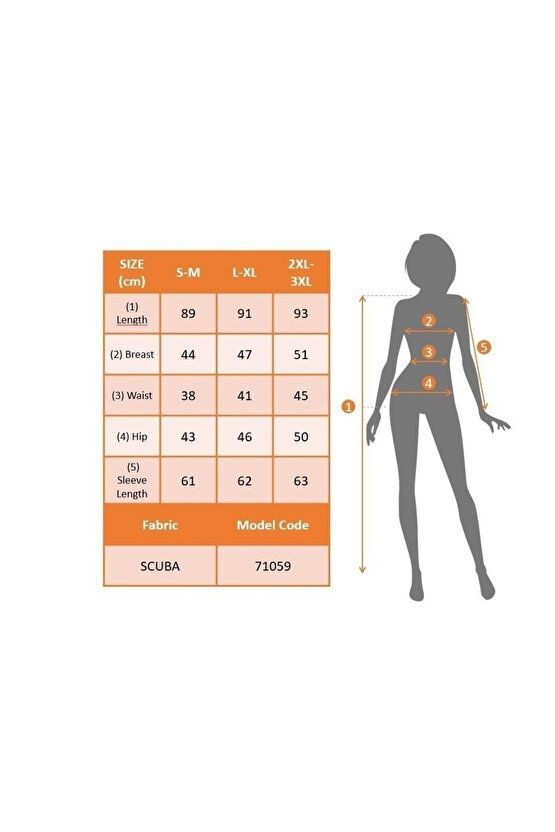 Kendim Fashion Kadın Uzun Kollu Bisiklet Yaka Scuba Midi Boy Elbise