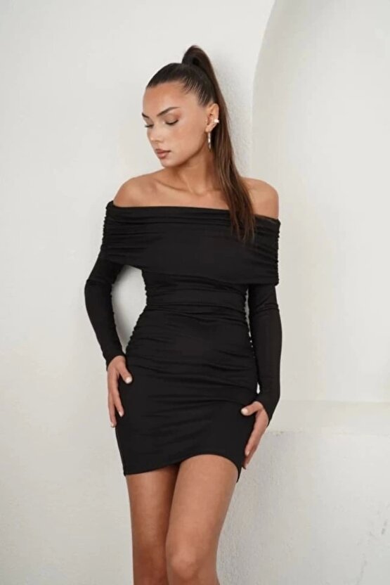 Kadın adonna endil Yaka Fırsat ürün Büzgülü ini Elbise