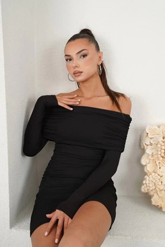 Kadın adonna endil Yaka Fırsat ürün Büzgülü ini Elbise