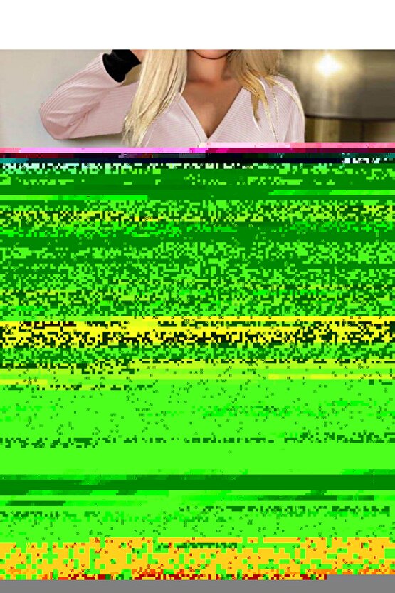 Kadın Uzun Kollu Kruvaze Yakalı Düğme Blok Desenli Kaşkorse Elbise