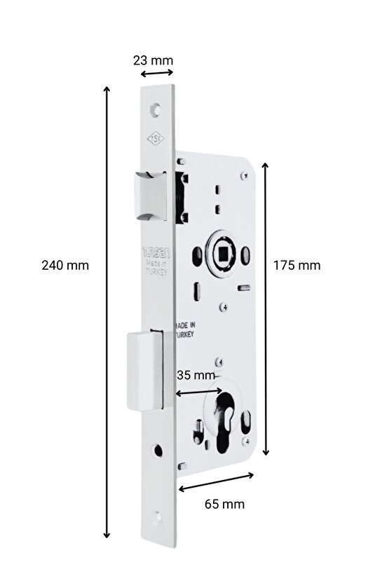 Rulmanlı Oda Kapı Kilidi 35 Mm Nikel