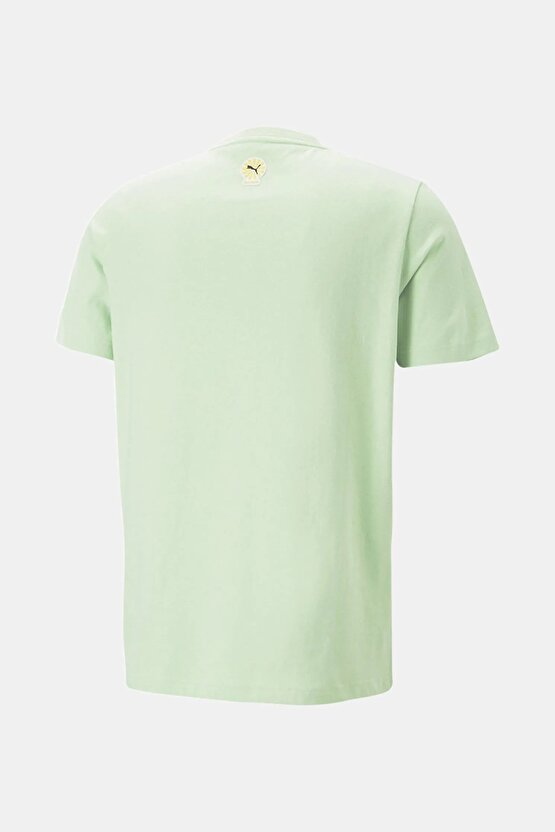 Palomo Relax Kalıp Mint Bisiklet Yaka Baskılı Erkek T-Shirt