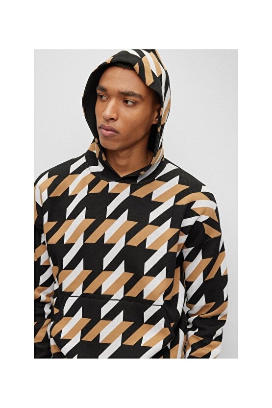 Erkek Siyah Desenli Sweatshirt