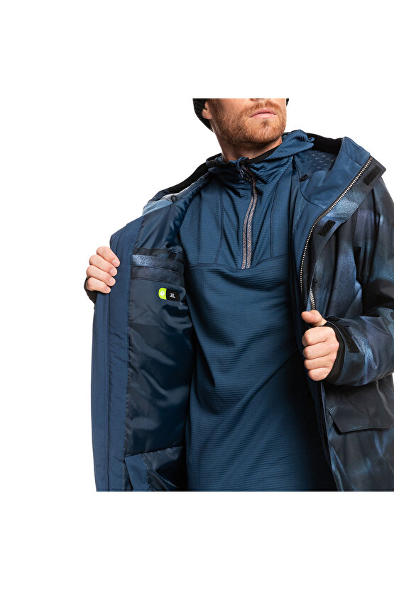 Çok Renkli Erkek Kapüşonlu Kayak Montu Eqytj03338 Mıssıon Prınted Jk