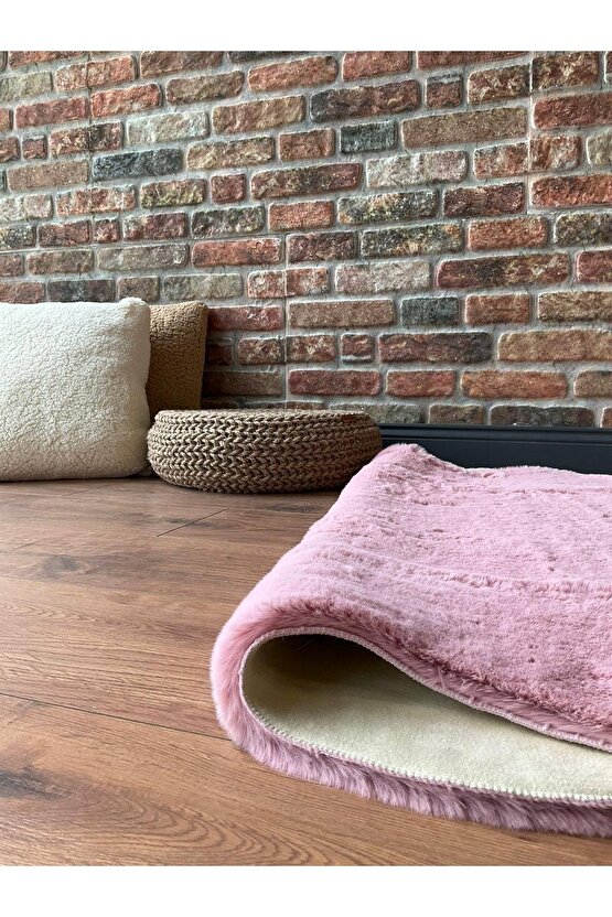 Tavşan Tüyü Post Peluş Ultra Yumuşak Post Puffy Pembe