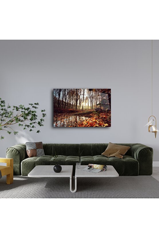 Sonbahar Ormanı Cam Tablo