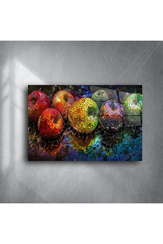 Modern Mozaik Elma Cam Tablo