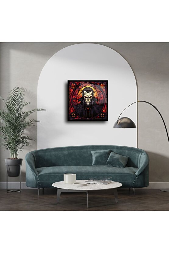 Cam Duvar Sanatı Vampir Portre Paneli