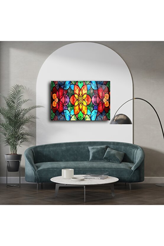 Renkli Çiçekli Cam Tablo