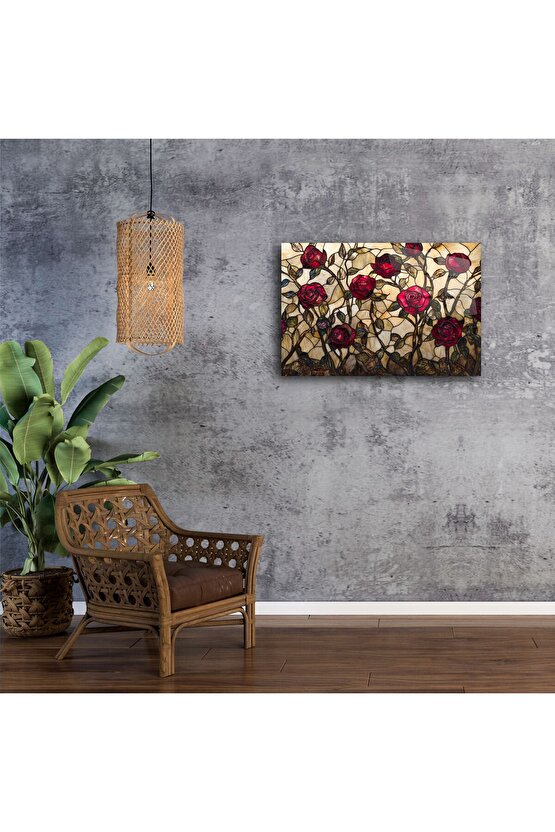 Romantik çiçek duvar sanatı