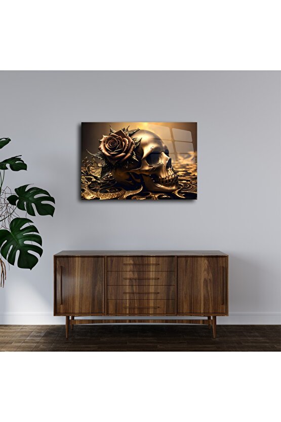 Kuru Kafa Görseli Cam Tablo Duvar Dekoru 2