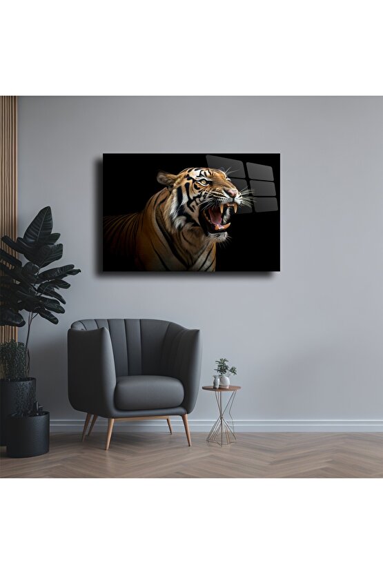 Kaplan Görseli Cam Tablo Duvar Dekoru 4