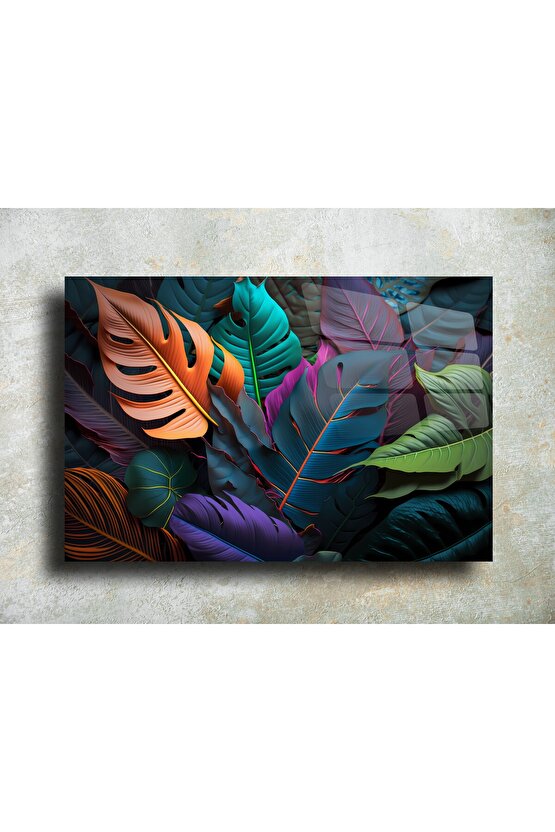 ÇiçekTemalı Cam Tablo Duvar Dekoru 2