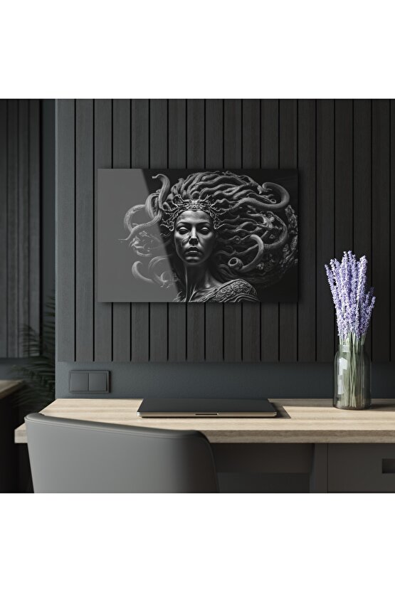 Kadın Model Medusa 1 Cam Tablo Duvar Dekoru 19