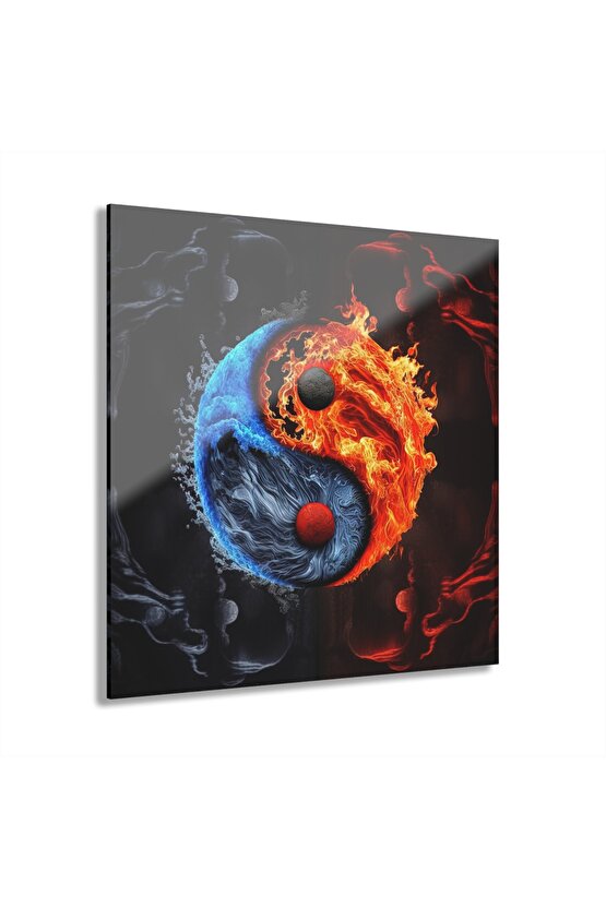 Ying Yang Cam Tablo Duvar Dekoru