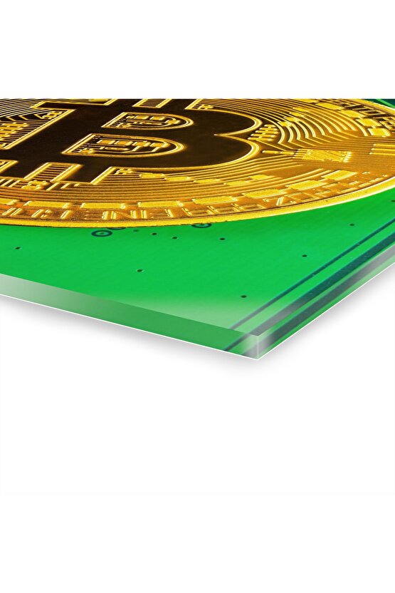 Bitcoin Kripto BTC Crypto Para 5 Cam Tablo Duvar Dekoru