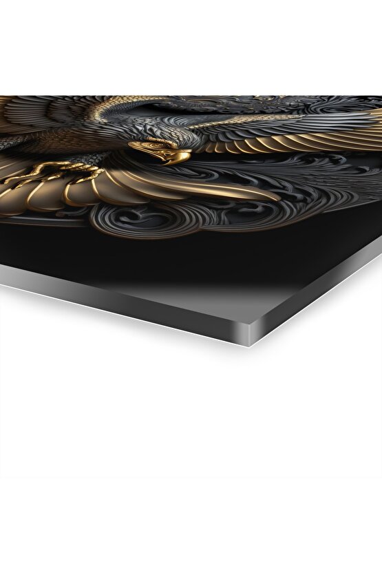 3d Kartal Cam Tablo Duvar Dekoru