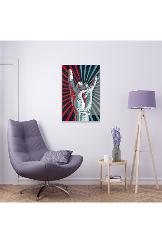 Metal Rock Devil Horns Cam Tablo Duvar Dekoru