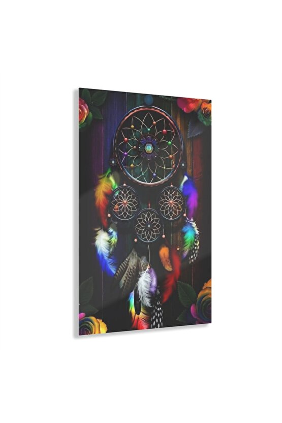 Dream Catcher Düş Kapanı Cam Tablo Duvar Dekoru
