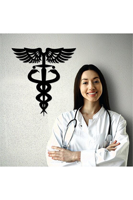 50x47 Tıp Ve Sağlık Sembolü Doktor Hemşire Eczacı Dekor Tablo Mdf Ahşap Lazer Kesim Duvar P