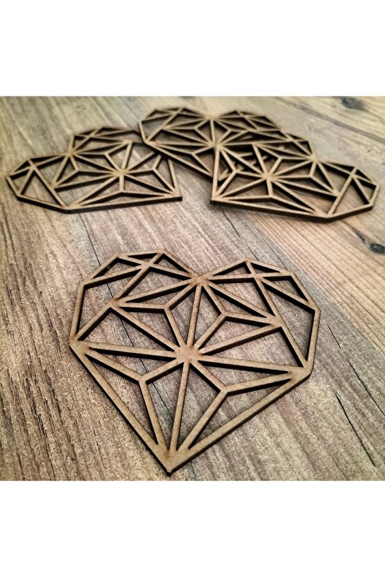 Dekoratif Kalpli Ham Ahşap Sunumluk Bardak Altlığı 10x10cm 4 Adet