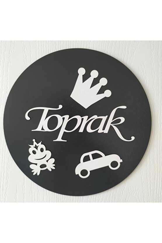 30x30 Cm Yuvarlak Isimli Kapı Süsü 3mm Ahşap Mdf