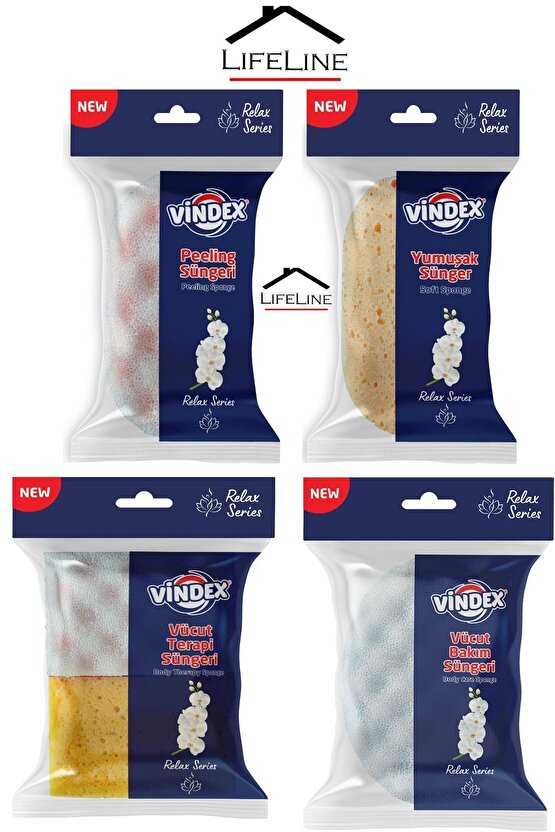 5li Vücut Bakım Ve Peeling Sünger Seti | Yumuşak Spa Ve Terapi Banyo Süngeri