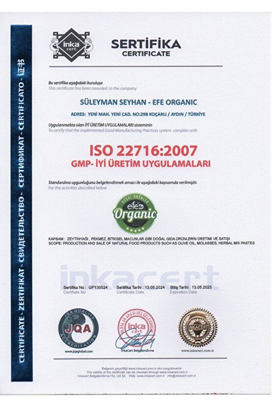 Efe Ultra Natural Zeytinyağı 5 Lt Teneke