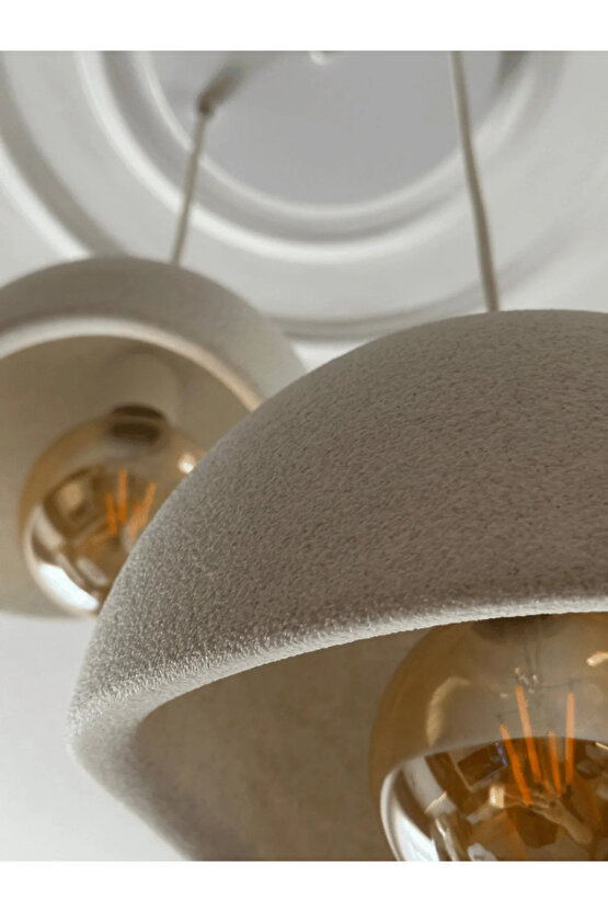 Beton Görünümlü İskandinav & Bohem Tarz 2’li Sarkıt Avize-Profesyonel Tasarım,Gün Işığı Ampul İçerir