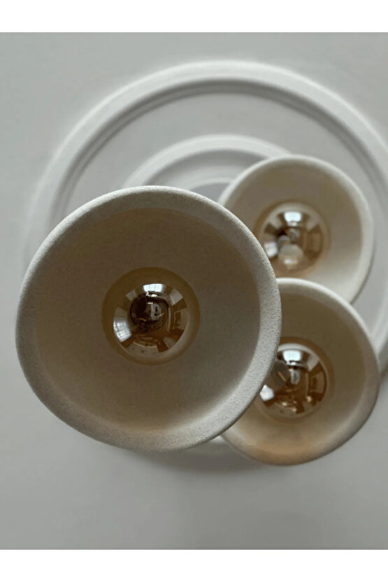 Beton İskandinav &Bohem Tarz 3’lü Sarkıt Avize -Profesyonel Tasarım,Gün Işığı Ampul İçerir