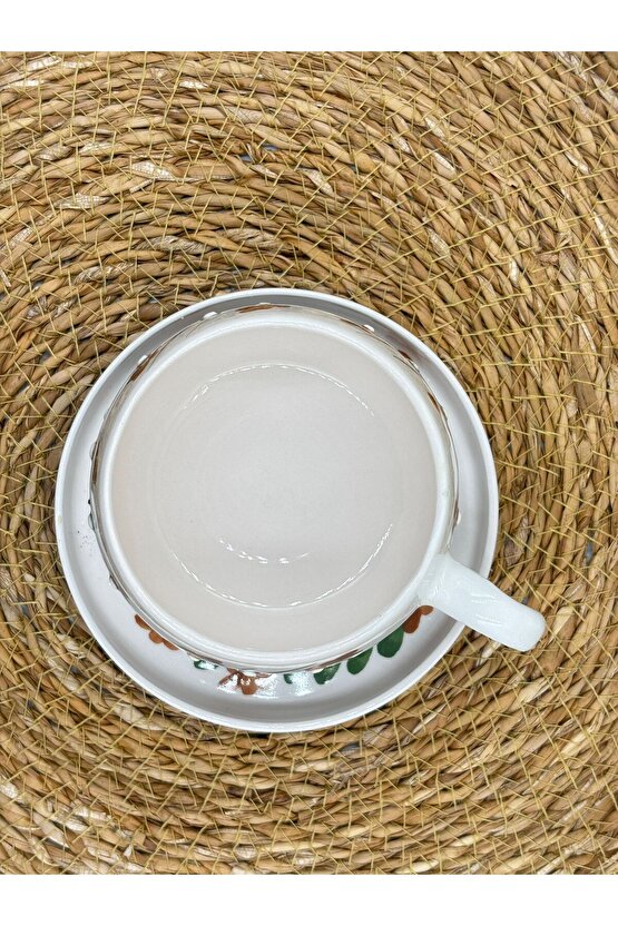 Seramik El Yapımı Altlıklı Kupa Fincan Seti