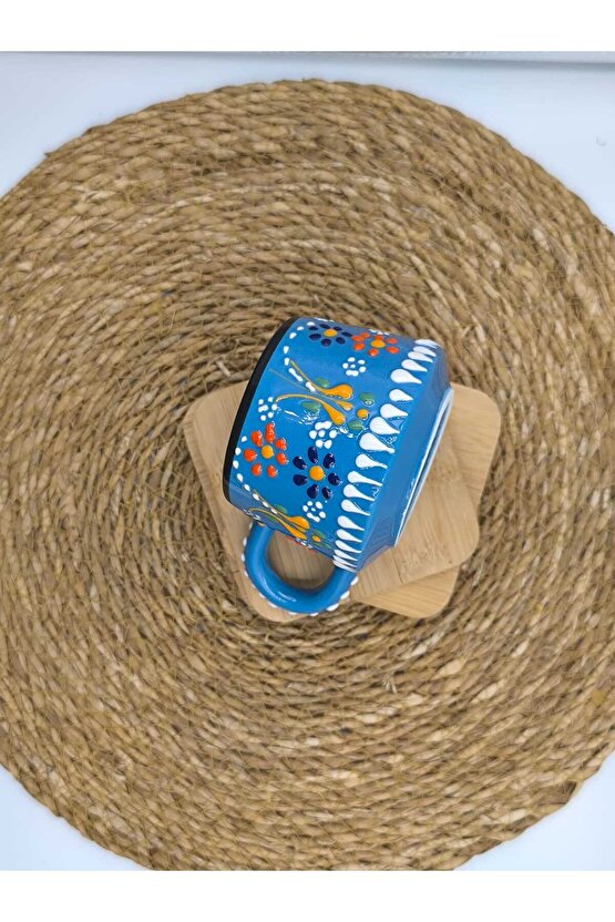 2 Adet Kabartma Desenli El Yapımı Seramik Kupa