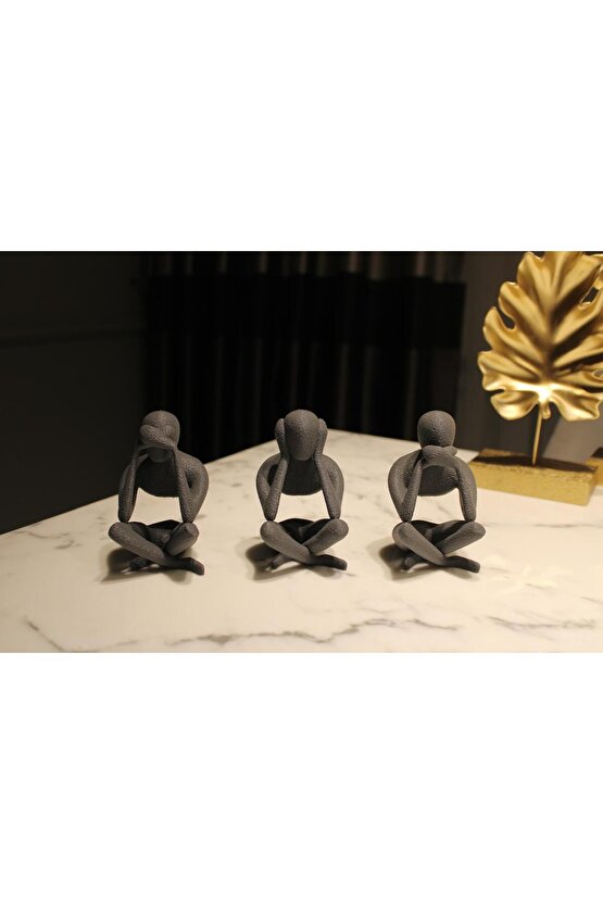 Görmedim Duymadım Bilmiyorum Biblo Dekoratif Obje 3 Parça