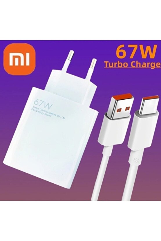 Day Xiaomi Mi 10 Pro 67 Watt Orjinal Turbo Şarj Cihazı Redmi Mi 6a Type-c Data Kablo + Myd-12-eh