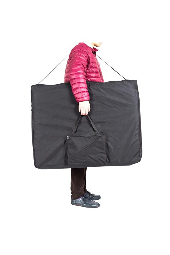 Maxi Katlanabilir 3 Parçalı Ahşap Masaj Masası,çanta Tipi Masaj Yatağı Siyah