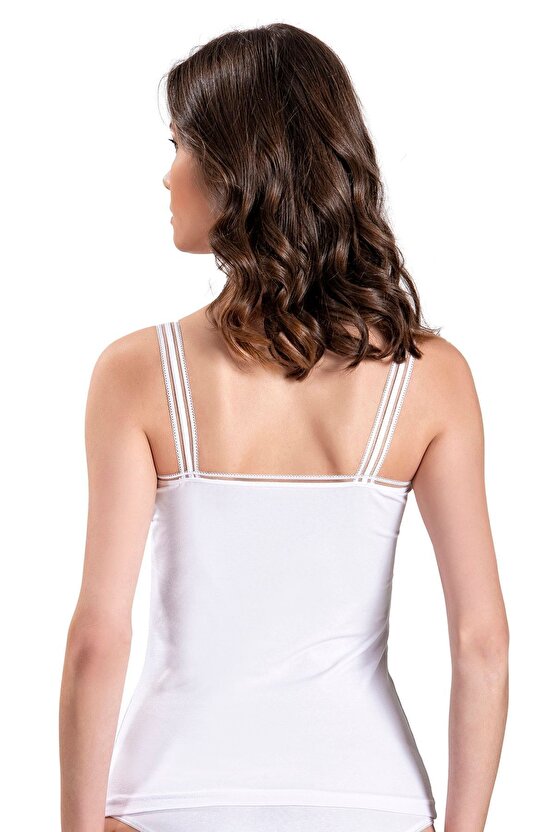 Kadın 6lı Paket V Yaka Ip Askılı Atlet Jbr-553