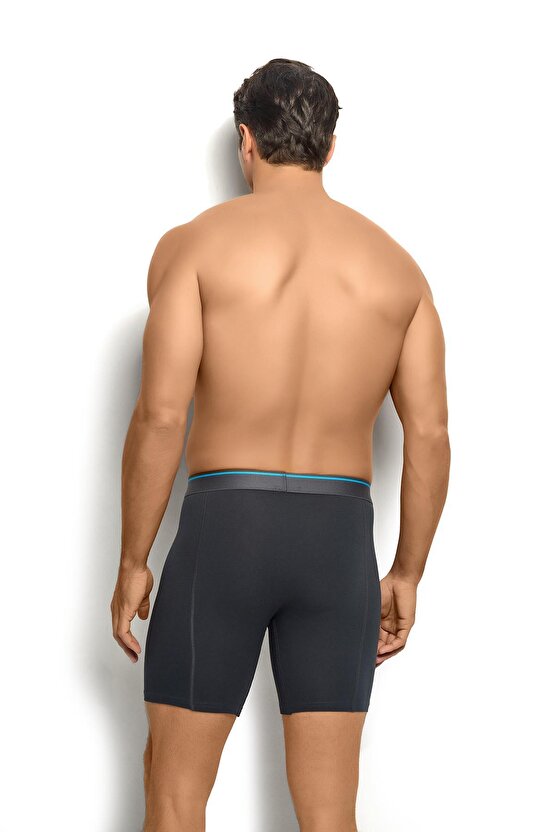 Erkek Füme Pamuklu Likralı 3 Lü Boxer 268