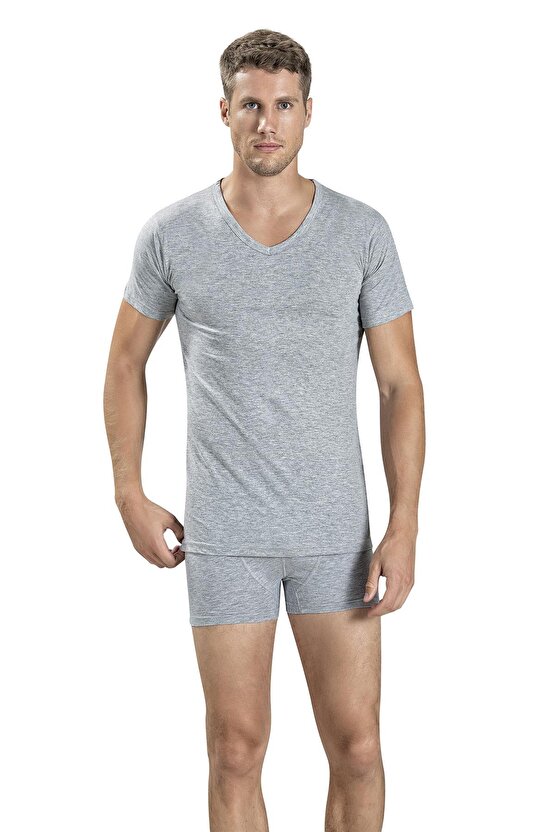 Erkek V Yaka Kısa Kol Atlet Fanila 112 - 6 Adet