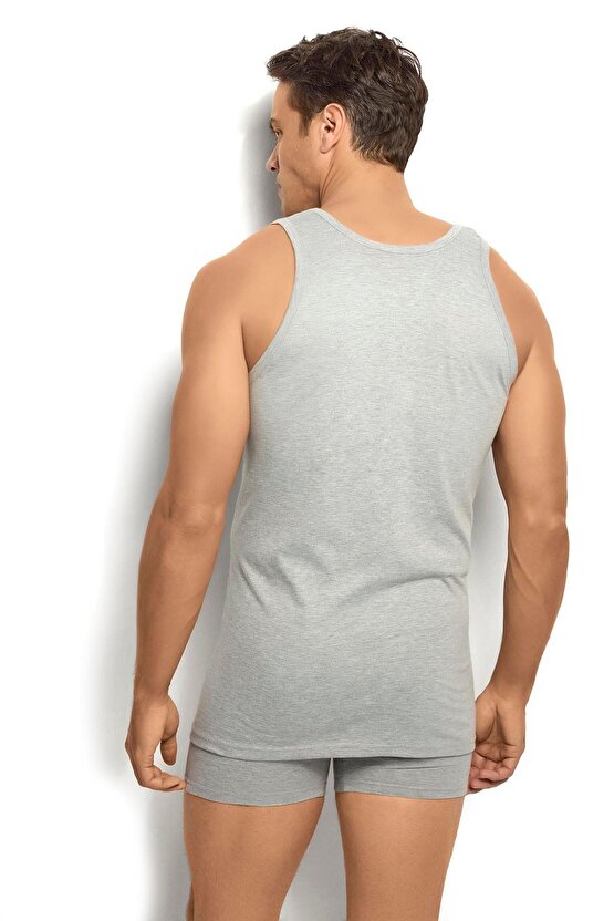 110 Erkek Gri Askılı Atlet 3 Adet Paket Abani Classic