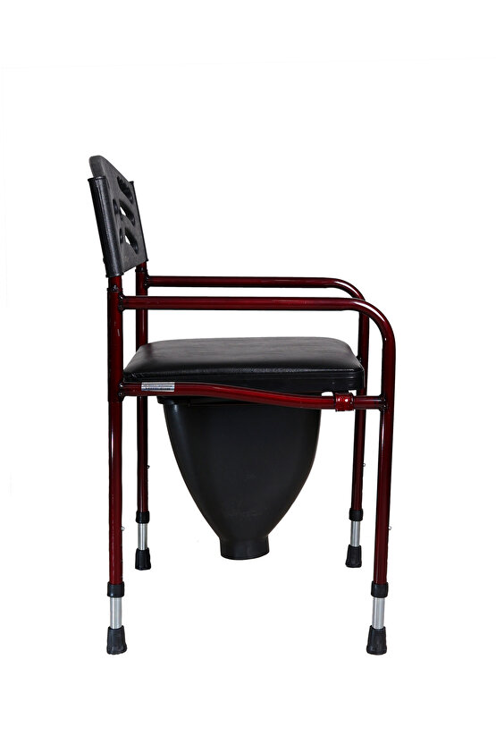 Deri Döşemeli Seyyar Katlanabilir Hasta Yaşlı Engelli Alaturka Tuvalet Banyo Sandalyesi Taşınabilir