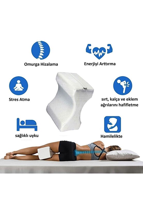 Bacak Arası Yastık Hafızalı Köpük Diz Yastığı Yan Uyuyanlar Için Ortopedik Diz Yastığı Uyku Siyatik