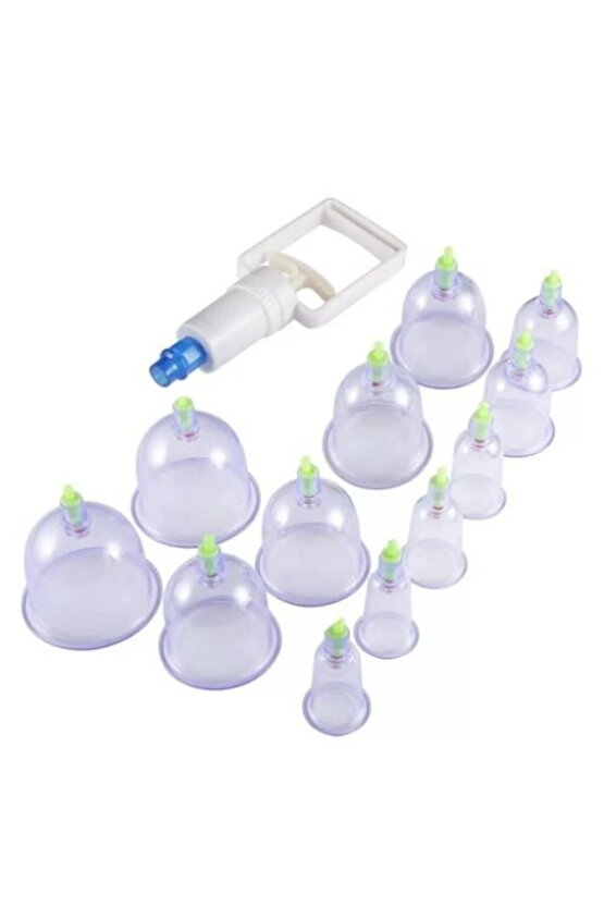 Hacamat Kupa Çekme Seti -12 Adet Kupa 1 Adet Çekme Makinesi