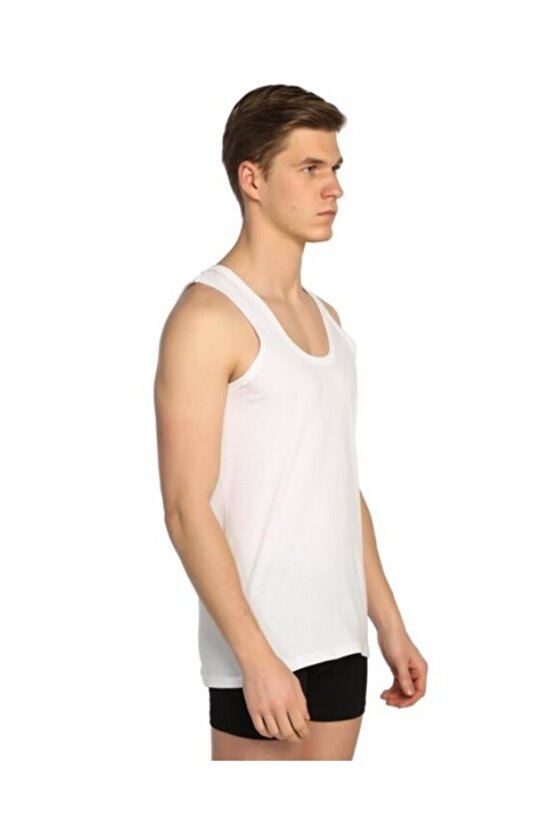 Erkek Beyaz 6lı Paket Atlet % 100 Pamuk 0101