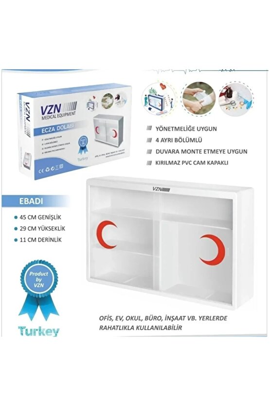 Ecza Dolabı kırılmaz pvc cam kapaklı müfredata uygun