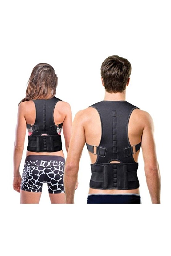 Unisex Siyah Dik Duruş Sırt Korsesi Omuz Sırt Korsesi