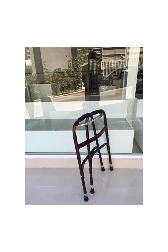 Katlanabilir Metal Walker Hasta Yürüteci Dört Ayaklı Boy Ayarlanabilir 4 Metal