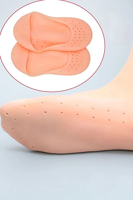 Main Shop Patik Ayak Topuk Çatlak Çorabı Ten Rengi Çorap Topuk Çatlak Giderici Ayak Bakım M-032